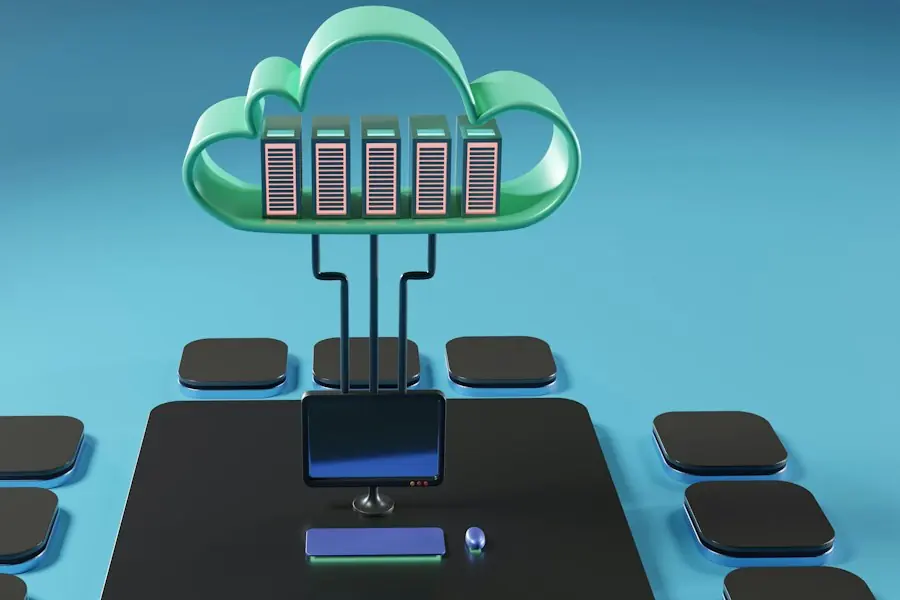 Illustration of data moving to the cloud